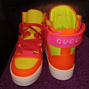 3 colored Gucci sneakers